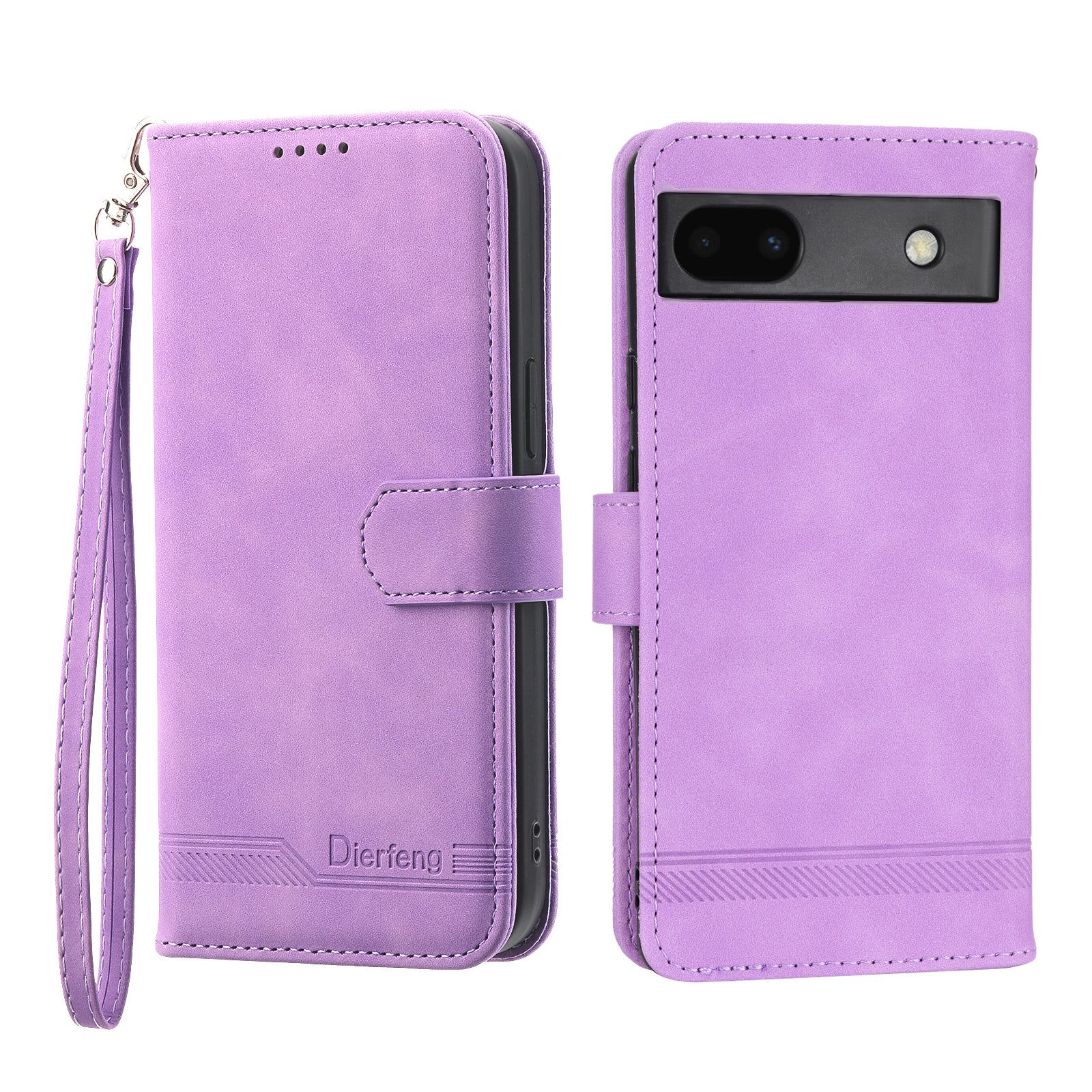 DIERFENG Anti-drop PU Leather Phone Case for Google Pixel 6a DF-03 Lines Imprinted Scratch-resistant Phone Cover Stand Wallet DIERFENG Anti-drop PU Leather Phone Case for Google Pixel 6a DF-03 Lines Imprinted Scratch-resistant Phone Cover Stand Wallet